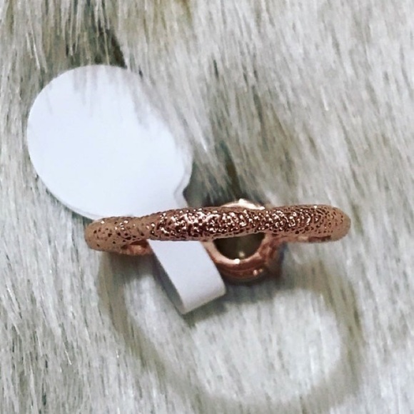 Fragrant Jewels Sea La Vie Rose Gold Plated Rose Water Opal CZ Ring Sand - Picture 5 of 10